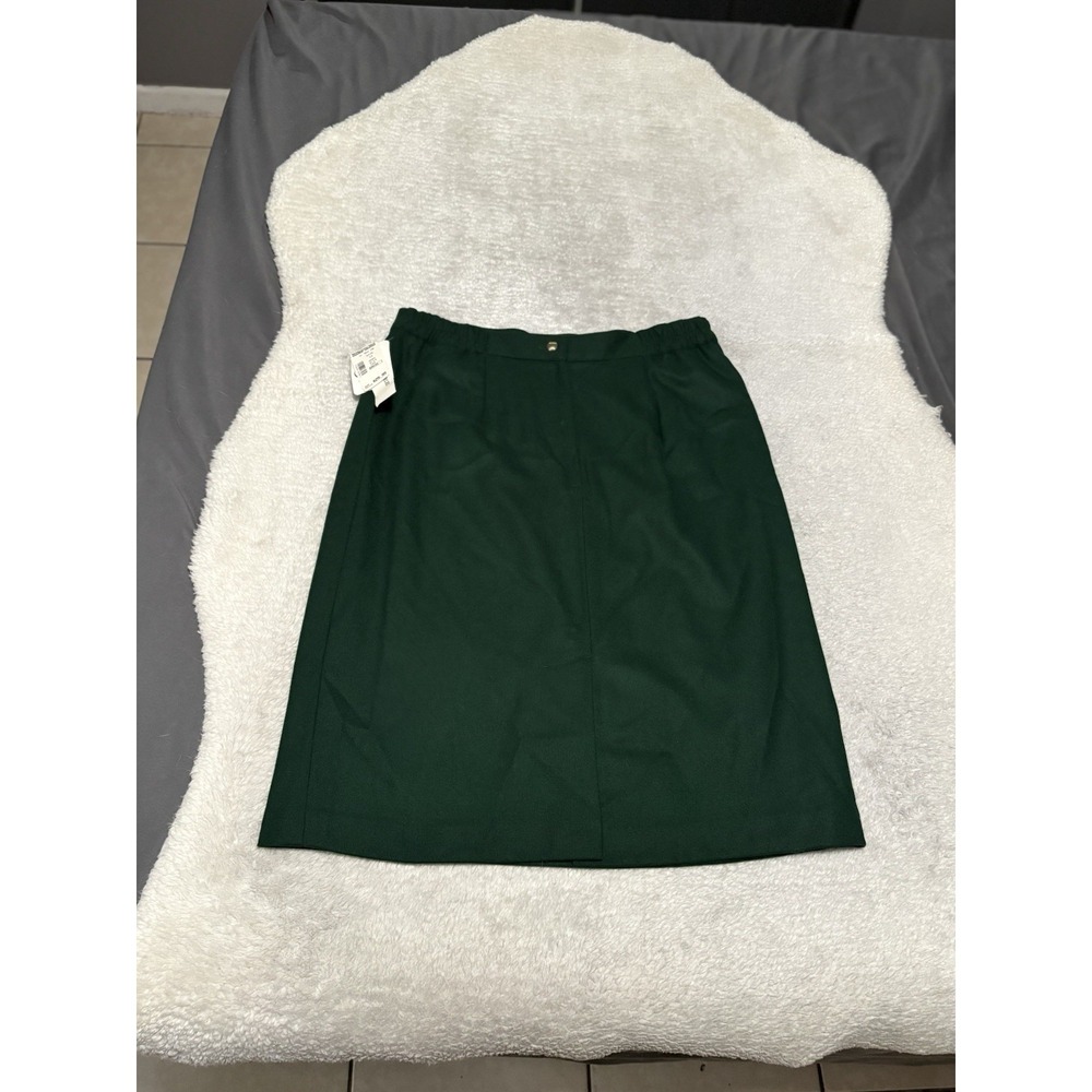 New Radcliffe Women's Green Wool Blend Skirt Size 14 Solid NWT Vintage